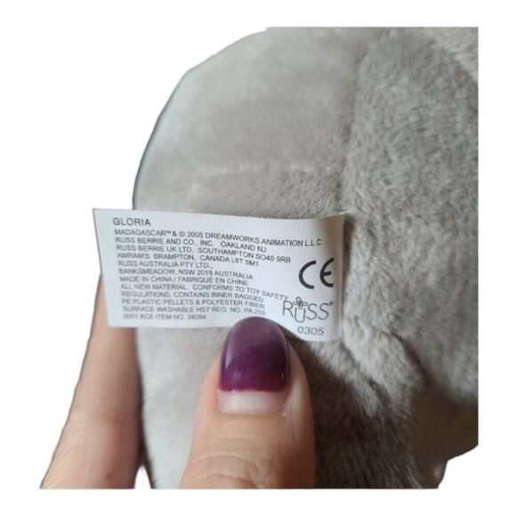 Russ Gloria Hippo 8' Plush Madagascar - Picture 7 of 7